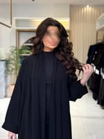 عباية نوف بقماش انترنت بتطريز ناعم 3