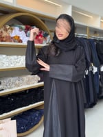 عباية ربمان قماش كريب الاناقه و كريب سلك اسود