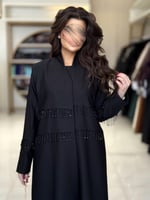 بليزر | عباية نوراه بقماش كريب ايطالي مزين بشك هدب