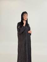 عباية اسماء بقماش حرير ناعم مشجر اسود