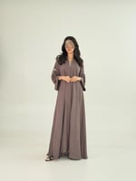 عباية شريهان بقماش كريب مغربي دبل كلوش لحمي