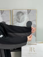 عباية توبا ا حرير مغسول اسود ورمادي