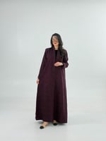 بليزر | عباية ديلان بقماش حرير تركي مشجر عنابي