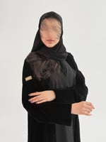 عباية علايا بقماش مخمل كوري تدخيلات كريب الاناقه