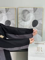 عباية توبا ا حرير مغسول اسود وموف