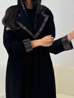 عباية الجازي بقماش ملكي تدخيلات كشميري بني