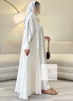 عباية لنن مكسر خفيف صيفي - اوف وايت