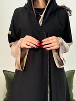 عباية وفاء ا بقماش كريب الاناقة بني