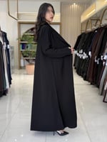 بليزر | عباية نورسين بقماش كريب رموش اسود