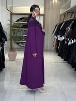 عباية إيليف بقماش كربب باربي تركي موف ( طقم ثلاث ق...