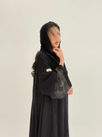 عباية امجاد بقماش انترنت كويتي بتحديد كريب فويل نا...