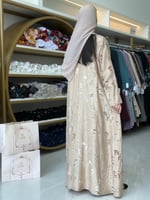 عباية فرات بقماش اورجنزا فلوك مخرم بيج فاتح