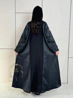 عباية ملاك كريب الاناقة وجاكار - اسود