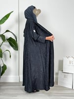 عباية دره ا بقماش حرير رمادي