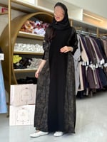 عباية عاليه بقماش كريب الابداع تدخيلات كريب مغربي...