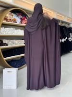 عباية زمرده بشت بقماش كريب احساس ناعم موف