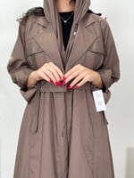 عباية اميمه ا بقماش كتان واقف لحمي