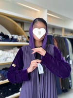 عباية ديلارا كريب الاناقة مع مخمل بنفسجي