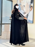 تشكيلة شتاء 2024 - عباية اكتمال مخمل تدخيلات دانتل...