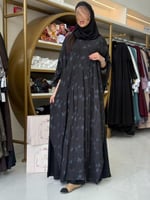 عباية تماره بقماش تنكل برنت مع بلاك بيري اسود