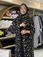 عباية فدوى بقماش شيفون مبطن برسم ورد