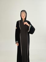 عباية ريفا مكس مخمل مع كريب الاناقة بتطريز ملون 2