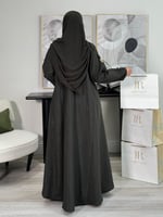 عباية سماء | قماش كريب سيلك زيتي