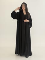 عباية سلطانه بقماش انترنت كويتي بتطريز ناعم عنابي