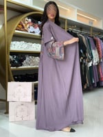 عباية نقش بقماش كريب اوكراني موف