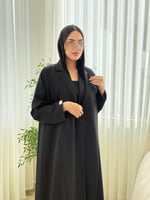 بليزر | طقم الاناقة فرح بقماش كريب باربي اسود