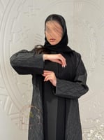 عباية ربى بقماش كريب الاناقة تدخيلات جاكار مشجر