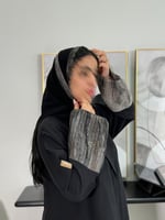 عباية زاد ا حرير مغسول كسرات لنن ترابي