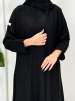 عباية يسرى ا بقماش انترنت بشك - اسود
