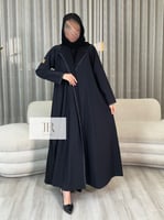 عباية السندس دنسون تدخيلات مقلم وخيط ابيض - اسود