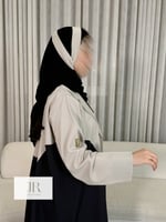 عباية رباب l بليزر سبيشال بقماش كتان بيج واسود