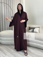 جديد الصيف l عباية مياده دبل فيس - اسود وعنابي