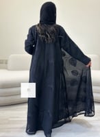 l Eid collection عباية اورجنزا تطريز اوراق شجر اسو...