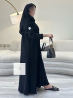 عباية بقماش فانتكس - اسود