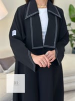 عباية توفانا | بقماش كريب ابو صقر مزينه بخيط ابيض...