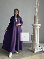 عباية شامواه كلوش بخيط ابيض - موف