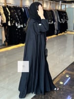 جديد الصيف | عباية كريب مقصب - اسود