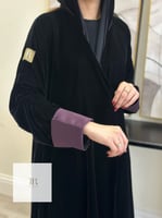 عباية جوزين - مخمل اصلي مطرز - موف (بدون ياقة )