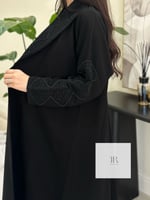 عباية كريب اندنوسي - اسود