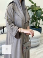 جديد الشتاء l عباية بالين بقماش شامواه - بيج