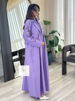 عباية كريب الراقي تطريز اغصان - لافندر