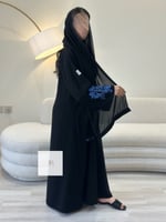 عباية الكوبرا ناعم تطريز بالكم - سماوي