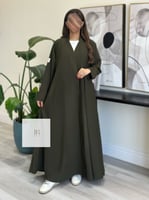 عباية هاليا | بقماش ڤينا قصة الجاكت الخلف كسرات -...