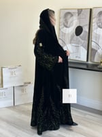 عباية ريفال l مخمل كوري بتطريز مميز -اخضر