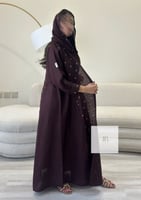 جديد الصيف | لنن بارد بتطريز - عنابي