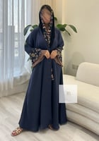 تشكيلة الصيف | عباية بقماش بوليستر اندنوسي - كحلي